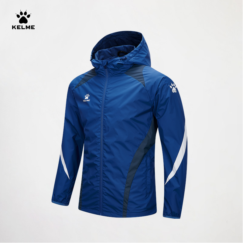 Outdoor Sport Jacket - KELME スポーツウインドブレーカーメンズ防水フード付き織ジャケットアウトドアランニング防風防水ジャケット