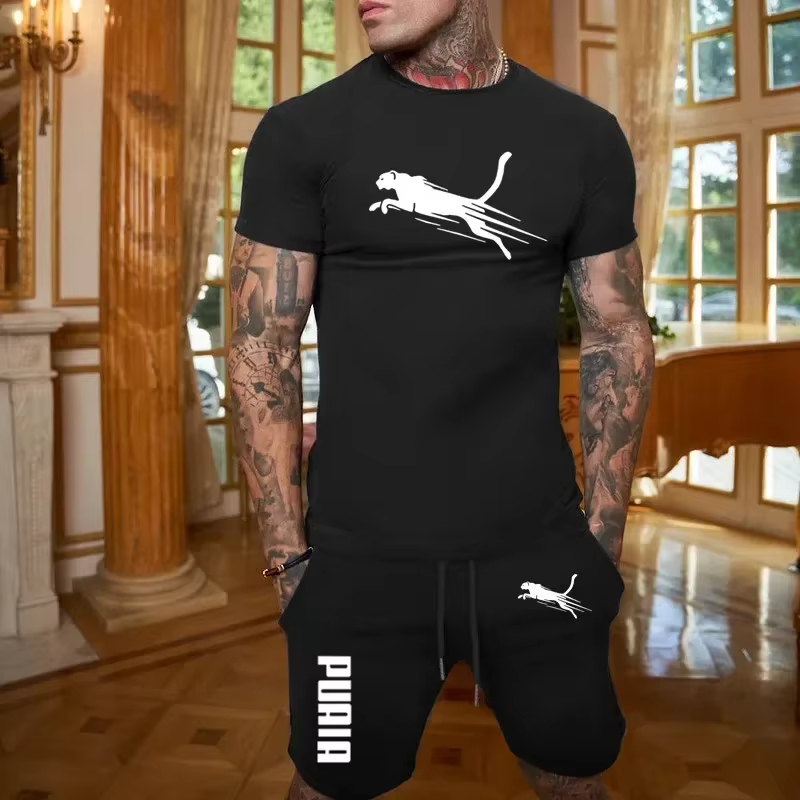 Outdoor Sports Leisure - 2026年最新トレンドファッションレジャーサマーアウトドアスポーツセットメンズ通気性Tシャツ＆ショートパンツカジュアルファッションツーピースセット