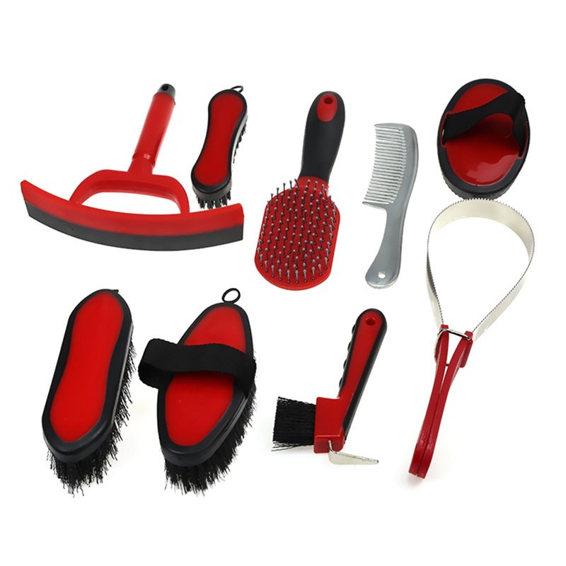 Grooming Kit Horse - 【値下げ！】 ！】9点セットの馬用グルーミングキット、トートバッグ付き、効果的な馬のケアとマッサージに最適、初心者向け