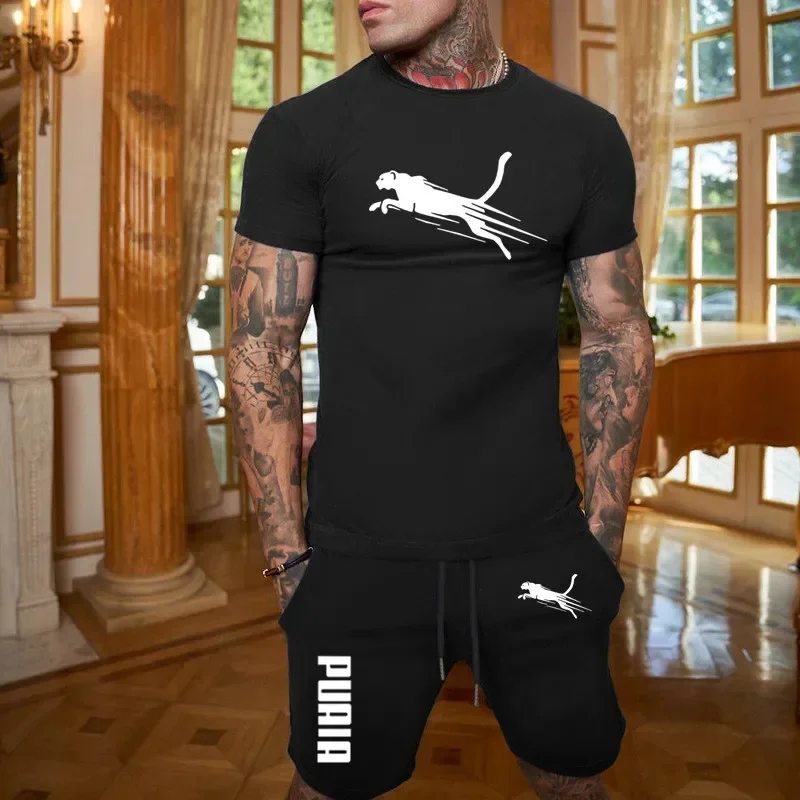 Outdoor Sports Leisure - 2026年メンズサマーアウトドアレジャーメッシュスポーツセット、おしゃれで通気性のある半袖Tシャツとショートパンツのツーピースセット