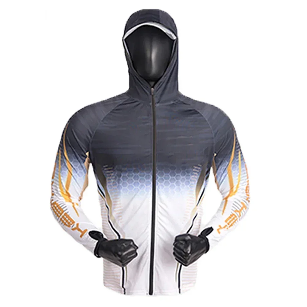 Outdoor Sport Jacket - 釣りシャツ屋外速乾性釣りジャージ男性 UV 衣類フード付き抗 UV フルジップハイキング夏釣りジャケット