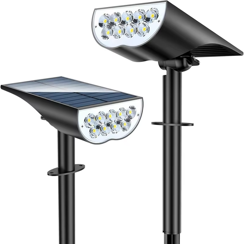 Outdoor Spotlight - 9個のLEDソーラーガーデン スポットライト 暖白色RGB LED景観照明 IP65防水 屋外照明