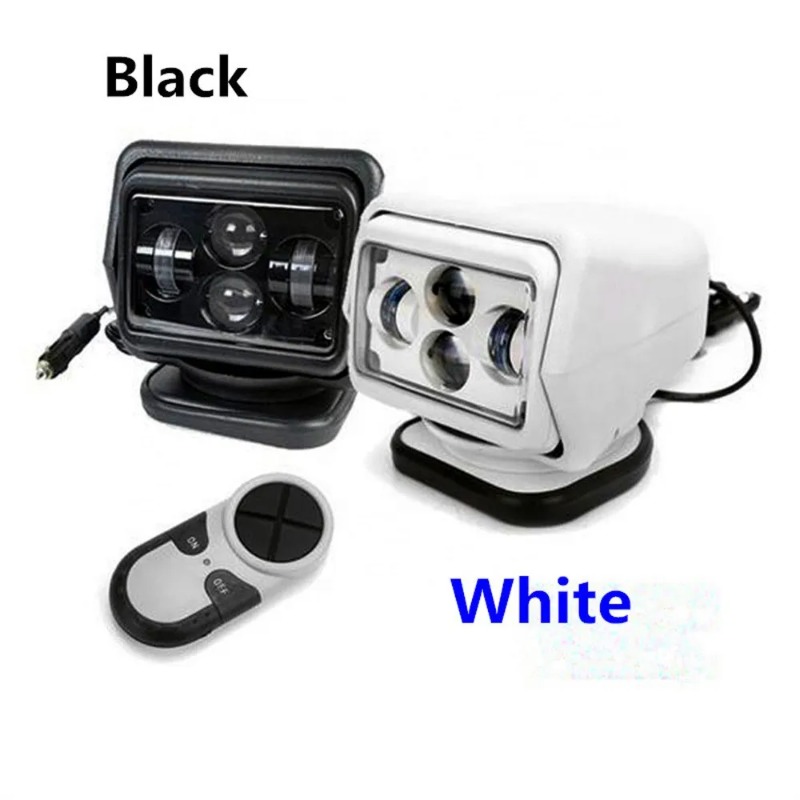 Outdoor Spotlight - LEDサーチライト、60W 12V24Vリモコン付き360度回転、トラック、オフロード、4X4、ボート用、スポットライト、屋外作業、キャンプ用