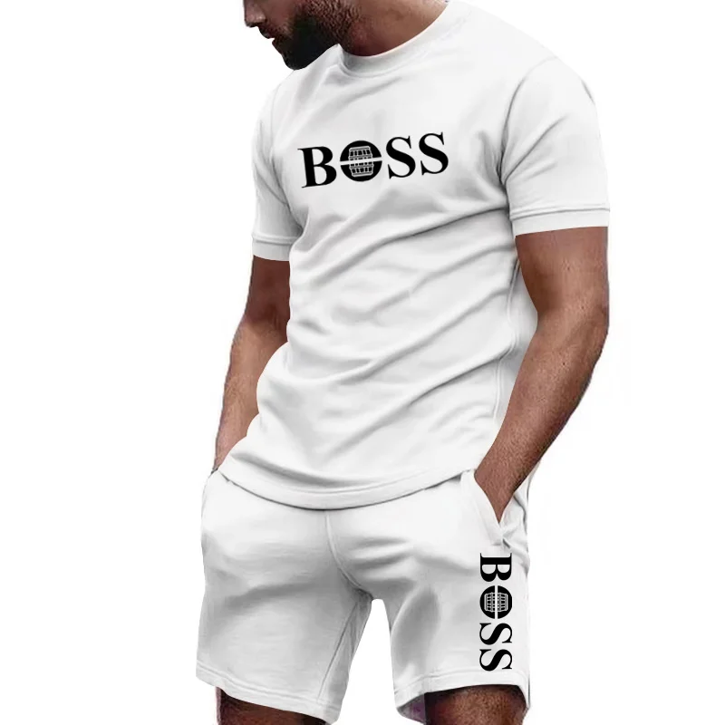 Outdoor Sports Leisure - メンズツーピーススポーツウェア半袖Tシャツ＆パンツセット ランニング＆フィットネスウェア 2026夏 大特価