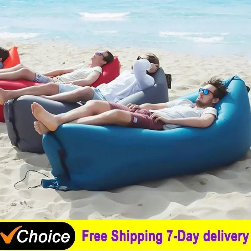 Outdoor Sport Chairs - 屋外用ポータブルインフレータブルソファ、屋外用シート、インフレータブルエアーラウンジャー、ブローアップチェアバッグ、バナナ型キャンプベッド、ビーンバッグ