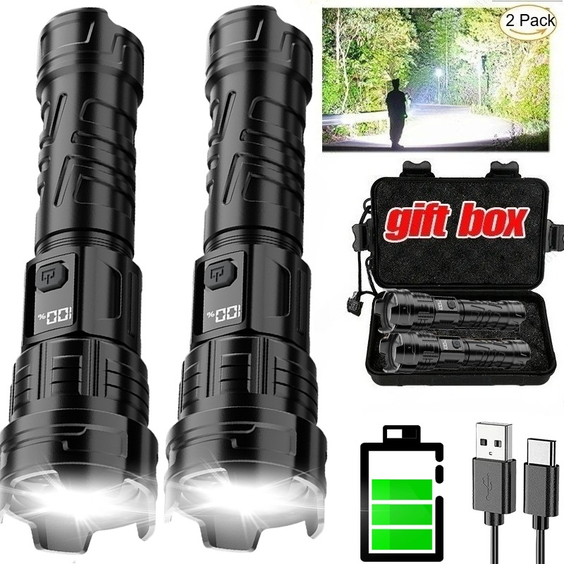 Outdoor Spotlight - 超高輝度 LED 懐中電灯 USB 充電式トーチ屋外ズーム釣り狩猟スポットライト内蔵 18650