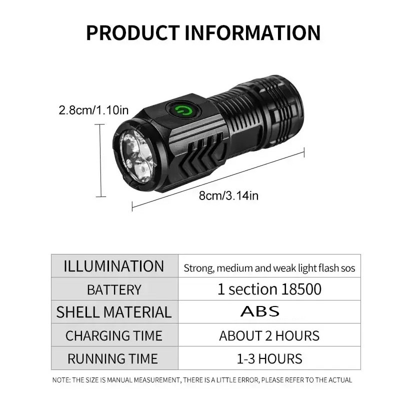 ペンクリップ付きミニ3LED懐中電灯、夜間ウォーキング、ポー - Outdoor Spotlight のレビューと価格