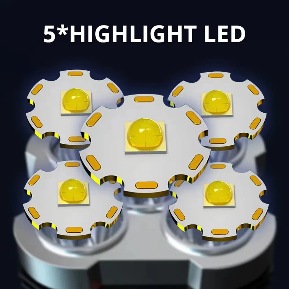 5 LED ハイパワー LED 懐中電灯 充電式キャンプ用ス - Outdoor Spotlight のレビューと価格