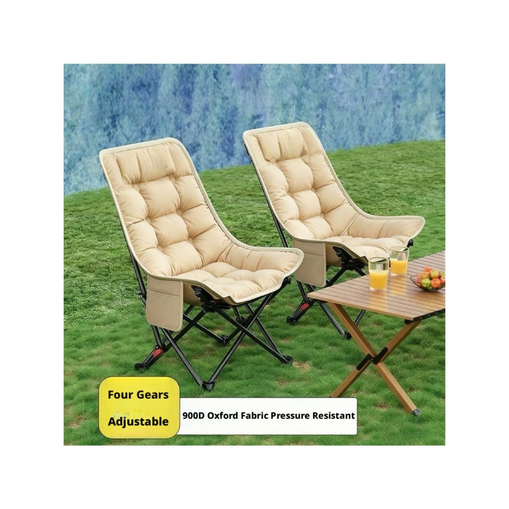 厚手の綿素材を使用した、屋外用折りたたみ式快適リクライニング - Outdoor Sport Chairs のレビューと価格