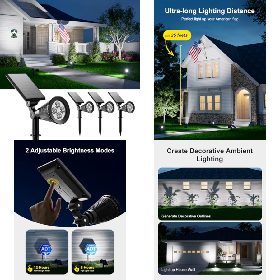 ソーラースポットライト 屋外防水ライト 木、彫像、花、植木鉢 - Outdoor Spotlight のレビューと価格