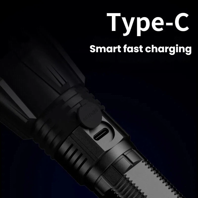 高出力 P90 LED 懐中電灯 TYPE-C 充電式ズーム - Outdoor Spotlight のレビューと価格